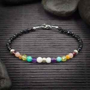 7 Chakra Mini Faceted Crystal Bracelet - Handmade to Order